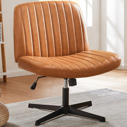 Cross Legged Desk Chair - Armless, Wide Seat and Back,  Adjustable