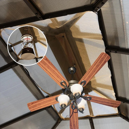 10x12ft Hardtop Gazebo with Double Roof, Curtains & Netting  with All-Weather Aluminum Frame