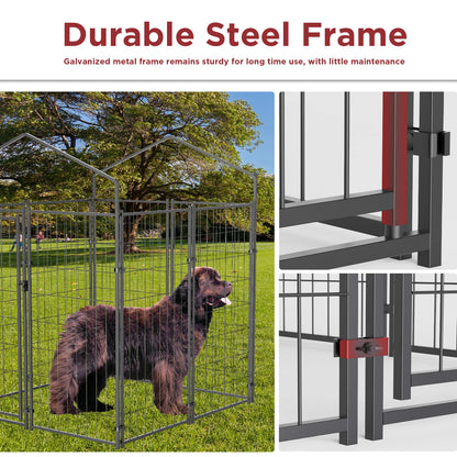 Large Pet Enclosure, Welded Wire with UV Protection, Waterproof  Roof Cover Heavy Duty