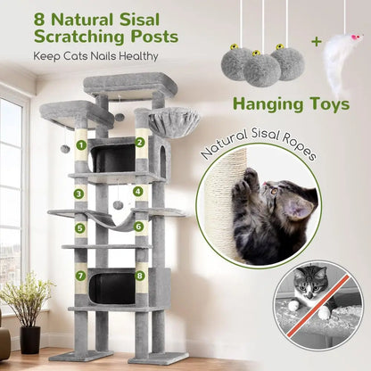 XXL Giant Cat Tree, 83 Inch, Heavy Duty w/Multi-Levels