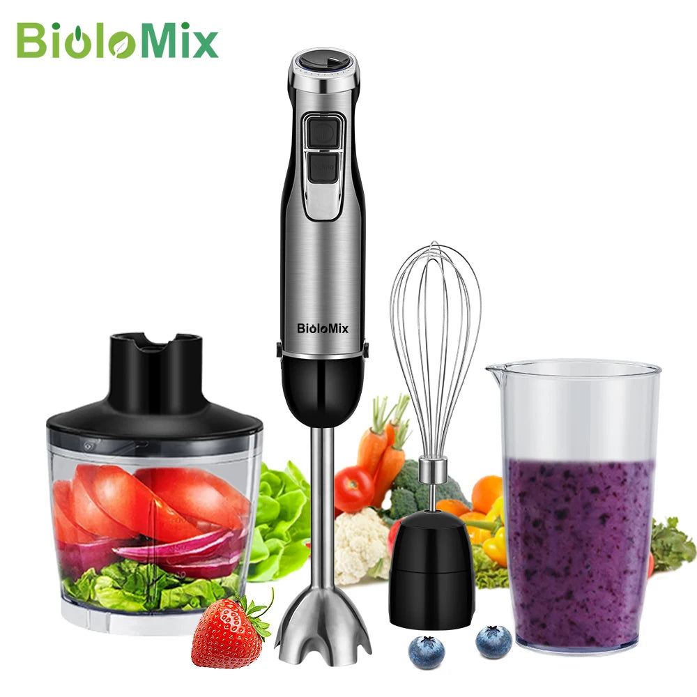 4 in 1 1200W Hand Stick Blender Mixer w/ Chopper, Smoothie Cup and Ice Blades