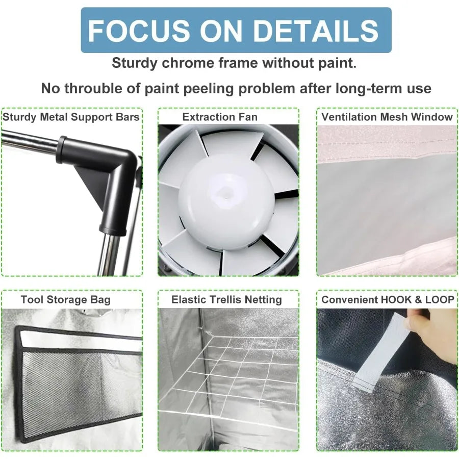 24x24x55 Grow Tent w/ Complete Kit-High Reflective Mylar