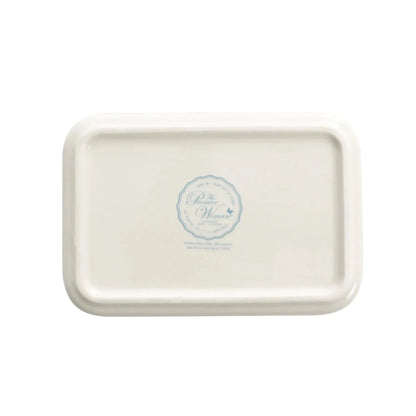 Sweet Rose Ceramic Nesting Bowls 6-Piece Set with Lids, Vintage Stoneware