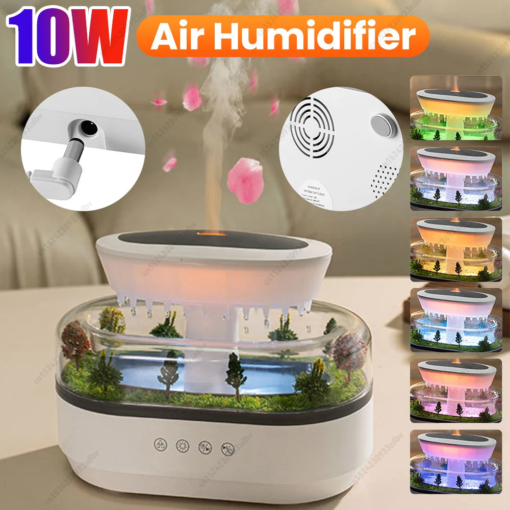 Rain Clouds Aroma Diffuser Air Humidifier With 7 Night Light