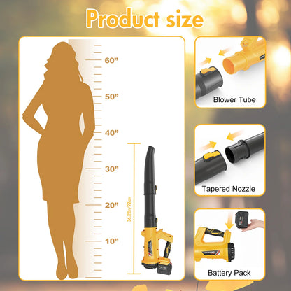 21V Batteries Cordless Electric Air Blower Fast Charger 6-Speed LCD Display