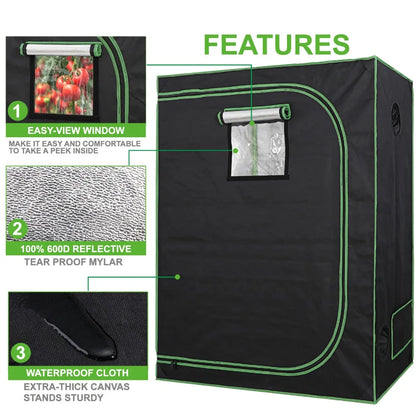 48"x24"x60" Grow Tent Hydroponic Window Floor Tray w/tool bag (tools not included)