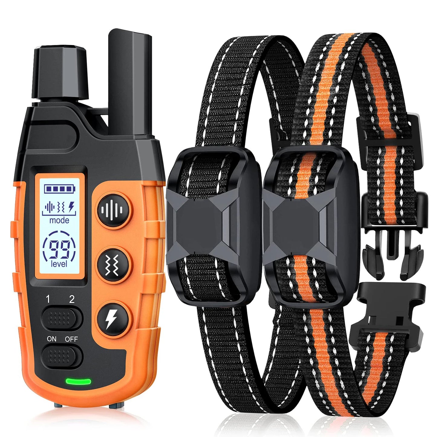 Electric Dog Training Collar- Remote Control-Waterproof With Vibration Shock Beep Modes and Levels