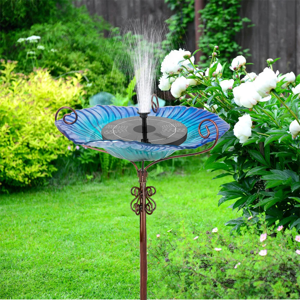 Large Outdoor Glass Bird Bath/Bird Feeder Bowl with stand