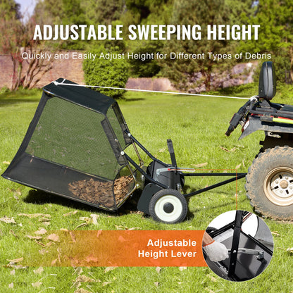 52-inch Lawn Sweeper, Tow Behind, 26cuft,  Heavy Duty Collector