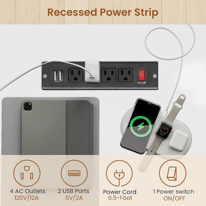 L Shaped Desk with 4 Drawers with Display Cabinet 2ith LED Lights