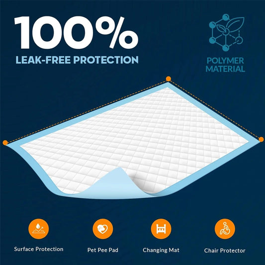 17.7"x13" inch Pee Pads, 6-layer protective structure, Disposable, and absorbent training pads