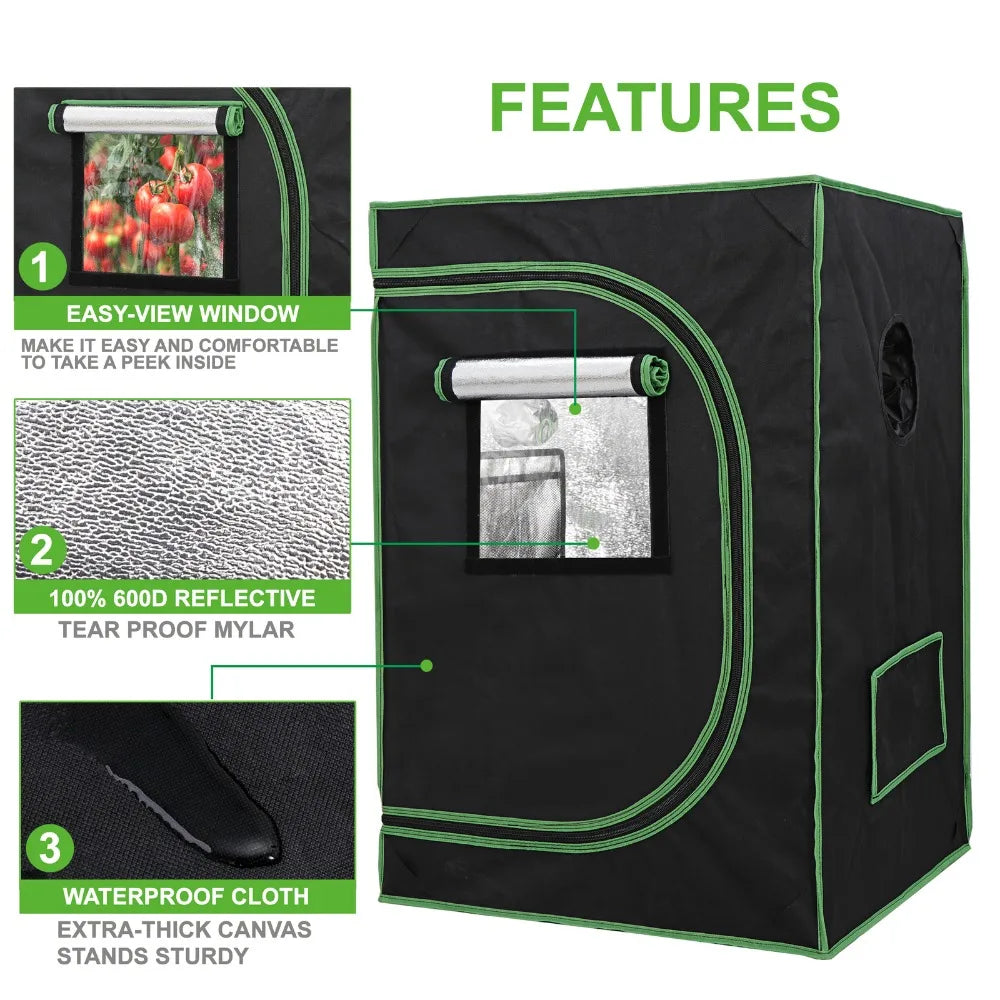 48"x24"x60" Grow Tent Hydroponic Window Floor Tray w/tool bag (tools not included)