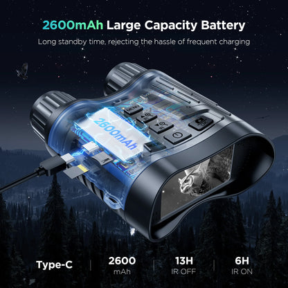 Night Vision Binoculars 8X Digital Zoom HD 1080P w/ IR Illuminator & Video Recording