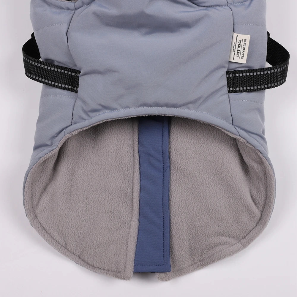 Winter Pet Zippered Fleece Jacket With Harness, Warm, Waterproof and Windproof