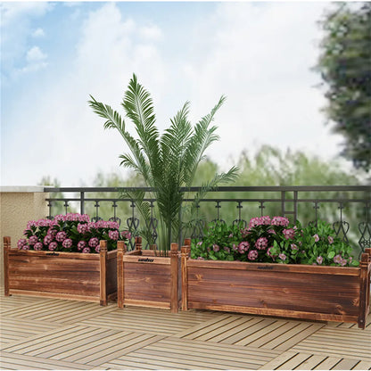 Outdoor Wooden Raised Planter Box - 3 sizes  to choose from