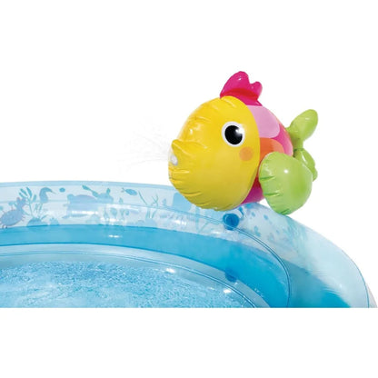 Under The Sea Inflatable Kiddie Pool with Water Sprayer and Slide
