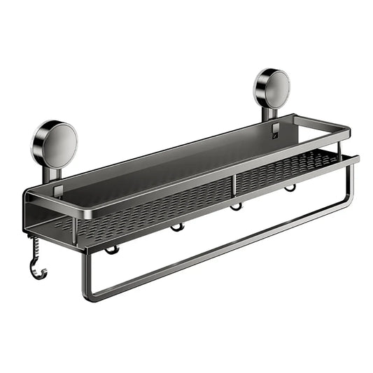 Stainless Steel Bathroom Wall Mounted Storage Rack w/Suction Cups For Easy Installation