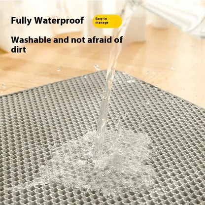 Cat Litter Mat - 2-Layer Design w/ Sand Trapping Technology, Waterproof , Non-Slip