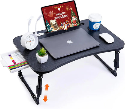 Adjustable Lap Desk - Foldable, Portable with USB Slot and Drawer