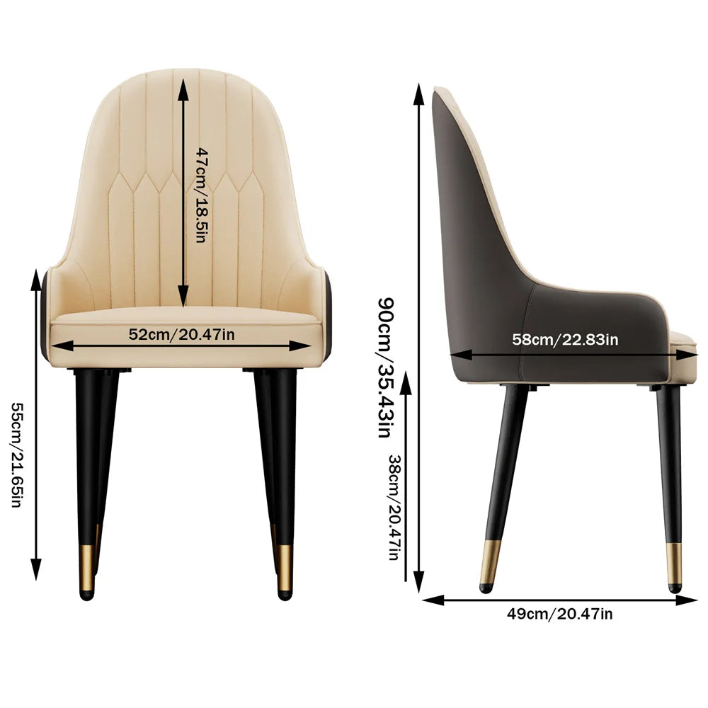 Luxury Dining Chairs, Set of 2, Microfiber Leather Chair with Lion Knocker