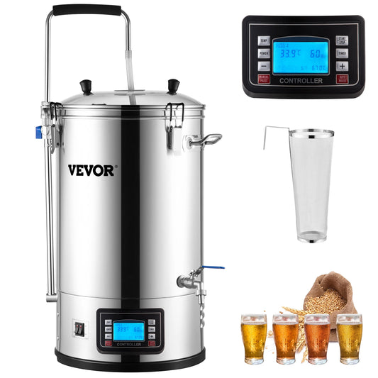 All-in-One 9.2 Gallon Electric Home Brewing System with Pump, Mash Boil Controls, and Dual Mode Display