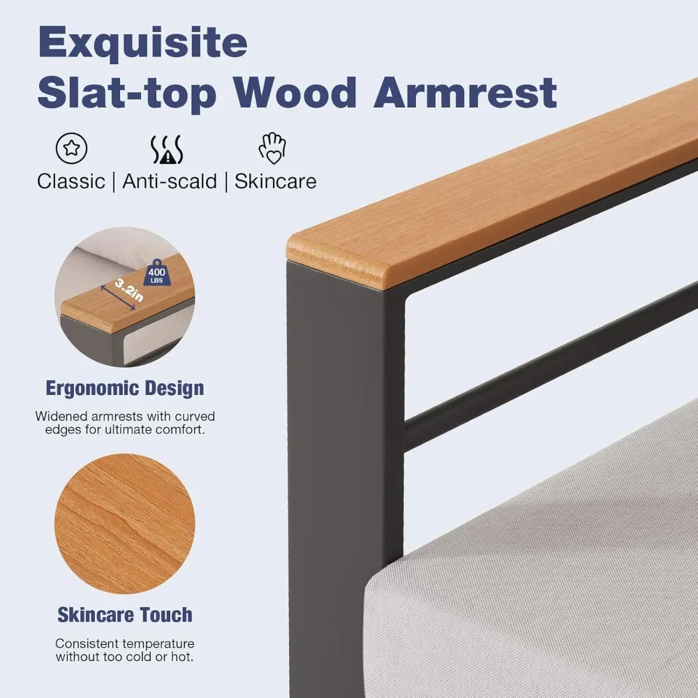 5 Pcs. Patio Set, Oversized Sectional with Washable Thick Cushions and Coffee Table