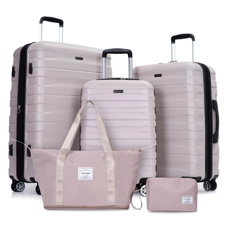 3 Piece Hardcase Luggage Sets with TSA Lock include Travel Duffle and Toiletry Bags