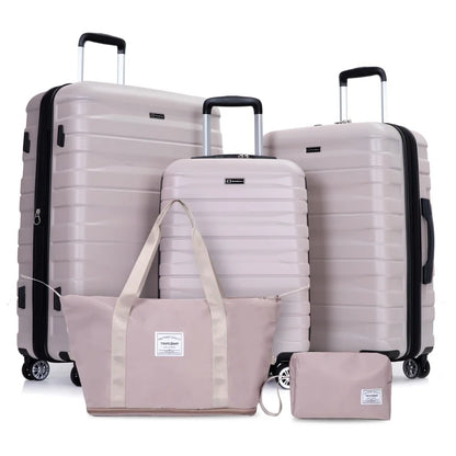 3 Piece Hardcase Luggage Sets with TSA Lock include Travel Duffle and Toiletry Bags