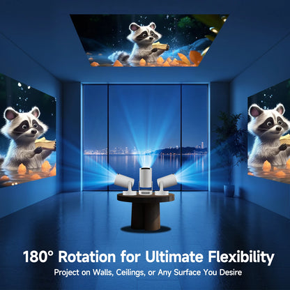 HY300 Pro + Projector w/ 5W Speaker, Built-in Android System, WiFi, and Remote Control