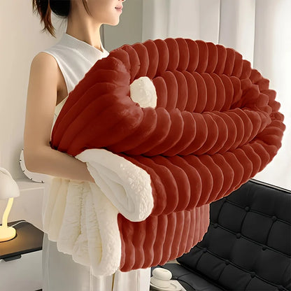 Weighted Fleece Blanket -Soft, Warm and Comfortable w/Sherpa