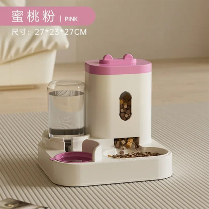 Automatic Feeder Pet Food Bowl With Water Fountain