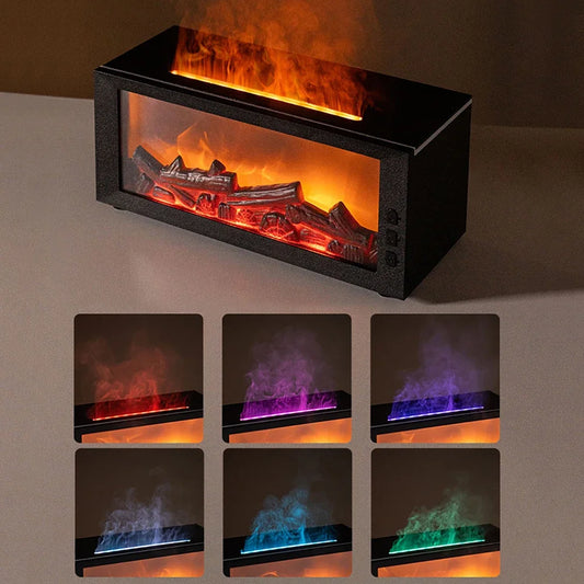 Essential Oils Humidifier with LED Light 4In1 Fireplace  Rechargeable