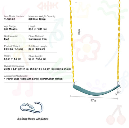 Tree Saucer Swing Seat 750lbs capacity w/ Adjustable Multi-Strand Ropes