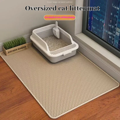 Cat Litter Mat - 2-Layer Design w/ Sand Trapping Technology, Waterproof , Non-Slip