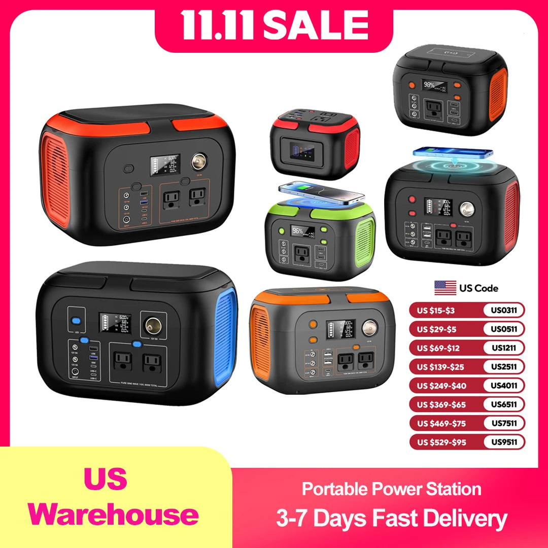 Portable Power Station,110V AC Outlets Solar Generator Power Bank