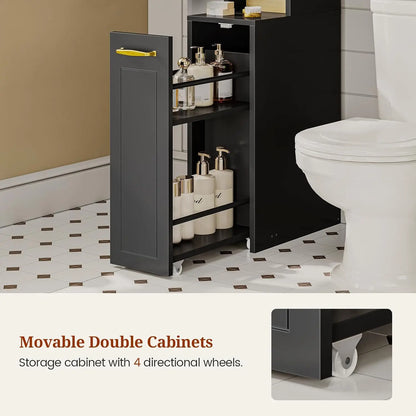 Adjustable Over The Toilet/Washer Storage Cabinet with Pull out Cabinet