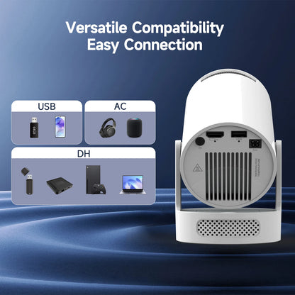 HY300 Pro + Projector w/ 5W Speaker, Built-in Android System, WiFi, and Remote Control