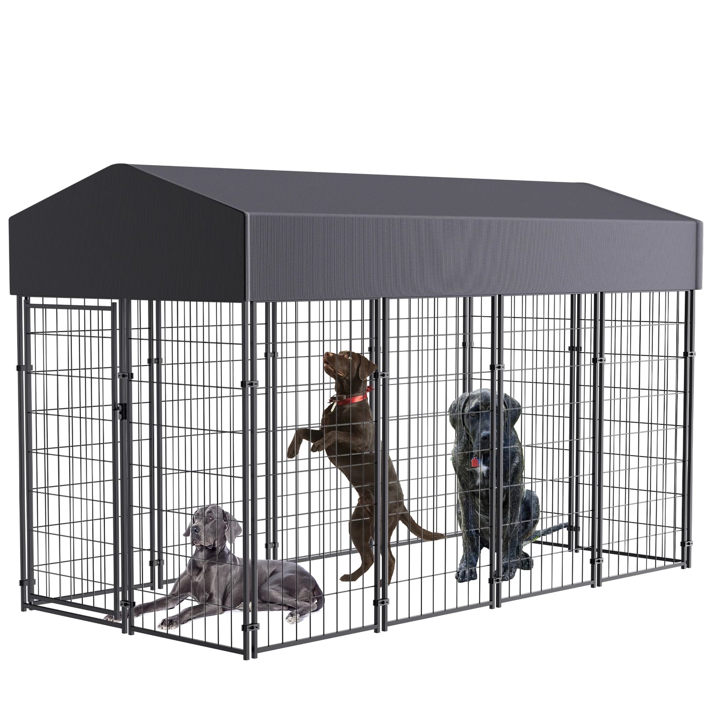 Large Pet Enclosure, Welded Wire with UV Protection, Waterproof  Roof Cover Heavy Duty
