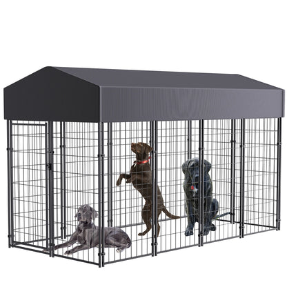 Large Pet Enclosure, Welded Wire with UV Protection, Waterproof  Roof Cover Heavy Duty