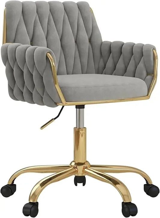 Velvet Desk/Vanity Chair, Modern, Height Adjustable w/ 360° Swivel