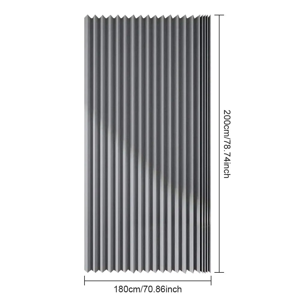 Privacy Bathroom Divider, Foldable Magnetic Shower Curtain, Waterproof with 14 Hooks