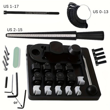 Metal Ring Bender Jewelry Making Tool , 6 Round Posts and Matching Dies