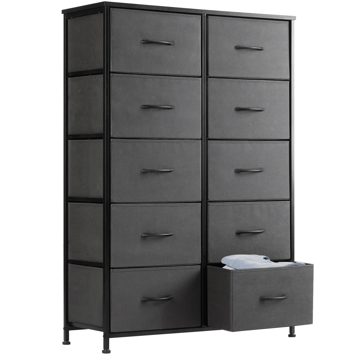 10 Drawer Chest With 10 Fabric Drawers - Steel Frame Design