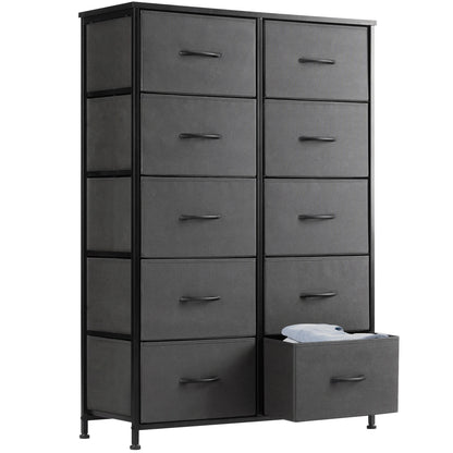 10 Drawer Chest With 10 Fabric Drawers - Steel Frame Design