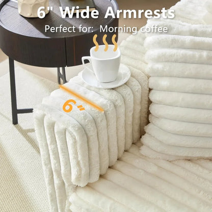 Modern Oversized Cloud Couch, Convertible 4 Deep Seat Foam Sofa Couch, 2 in 1 Plush Corduroy Sofa with 6 Soft Pillows