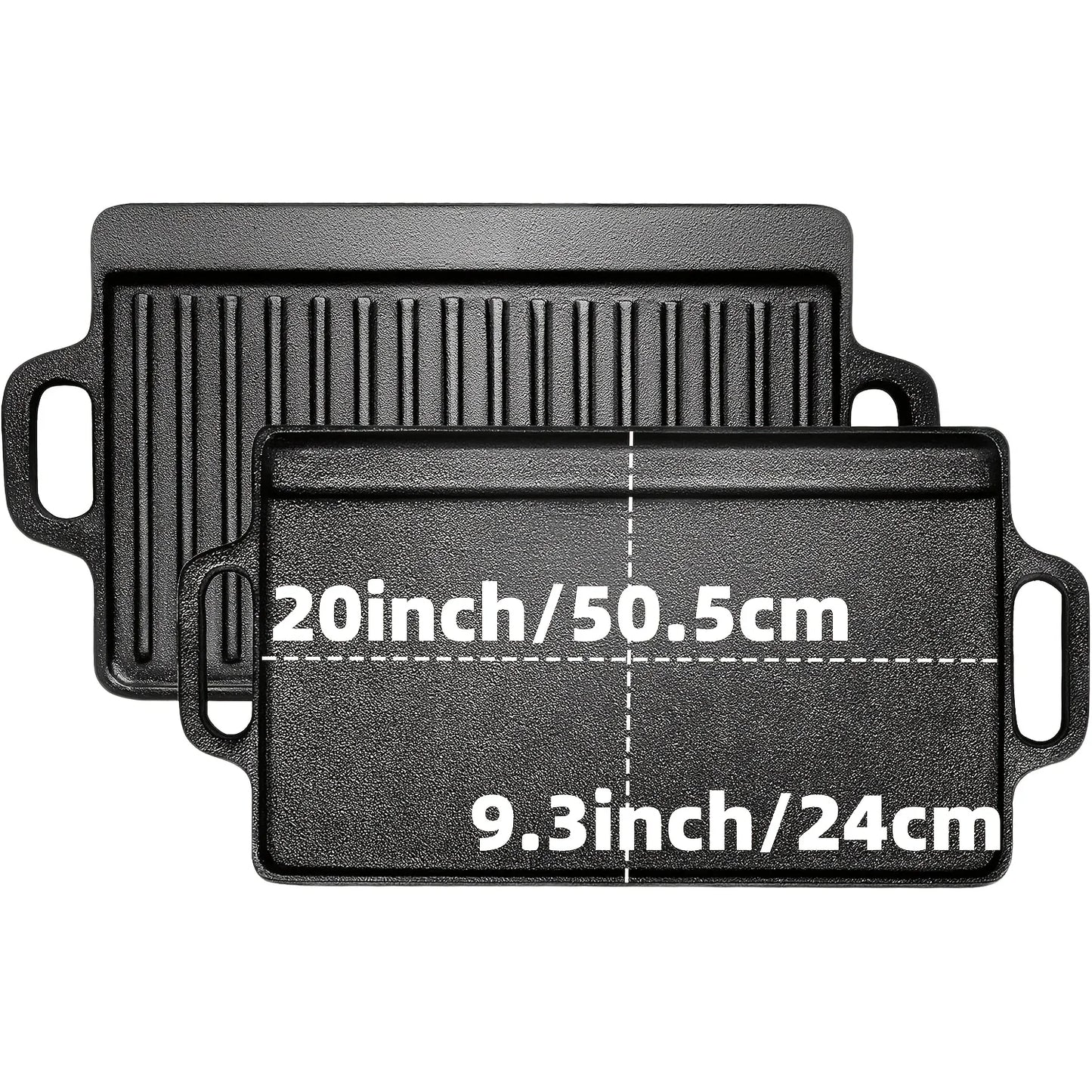 3PCS Cast Iron Skillet Set Pre-Seasoned, Heavy-Duty Pans Non-Stick Surface