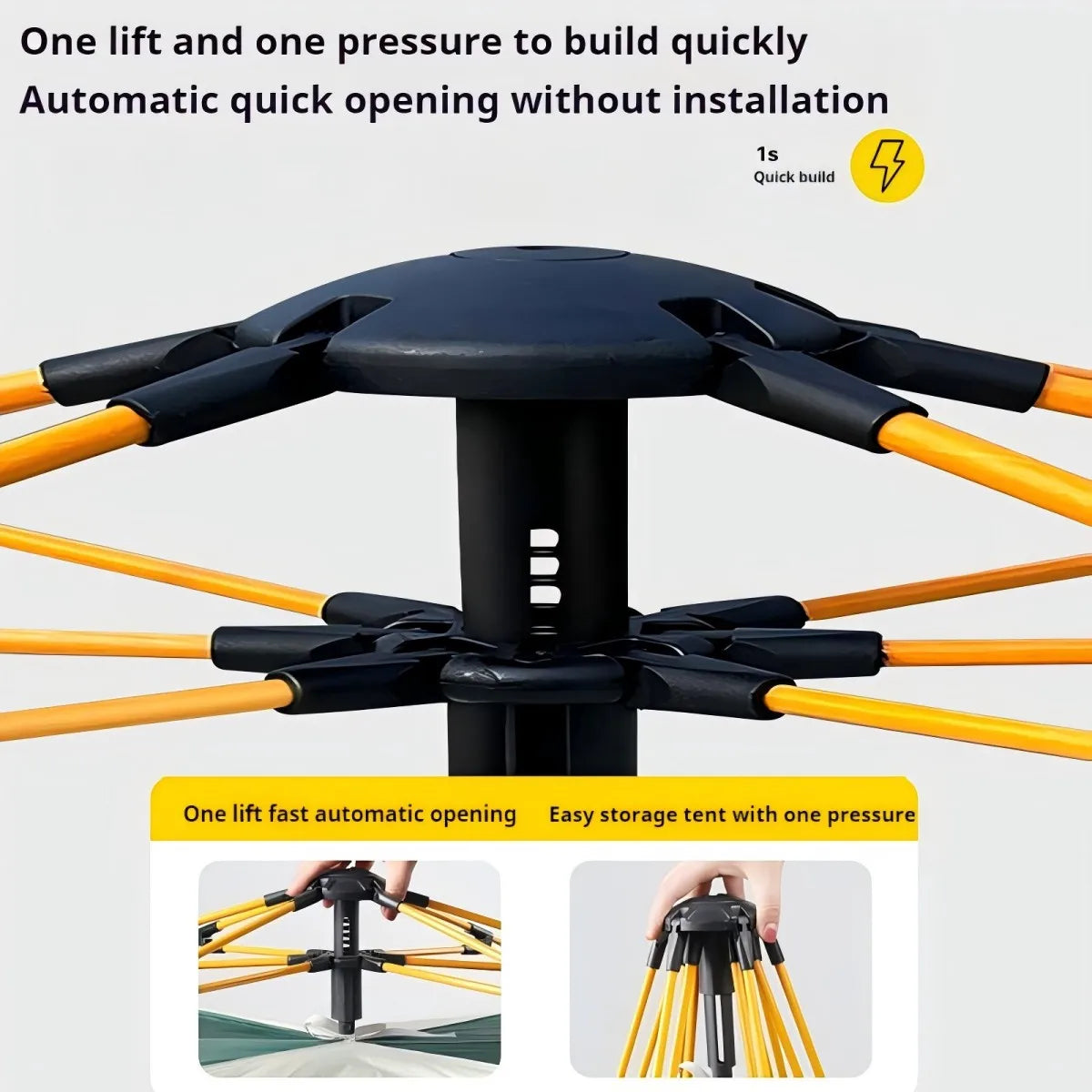 Outdoor Tent w/Two doors and two windows - One Lift Automatic Opening