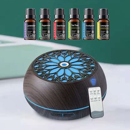 550ml Diffuser w/ 6 Essential Oils ,3 Mist Modes, Wireless Control & Auto Safety Off