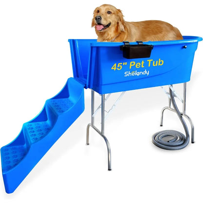 45" Pet Grooming Bathtub Dog Wash Station | Heavy Duty Bathing Tub (Bathtub & Stairs Combo) Fast shipping Free  delivery