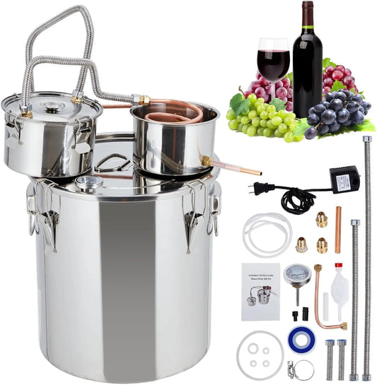 13.2 Gal/50L Brewing Kit , 3 Stainless Steel Pots with Built-in Thermometer, Water Pump and Attachments